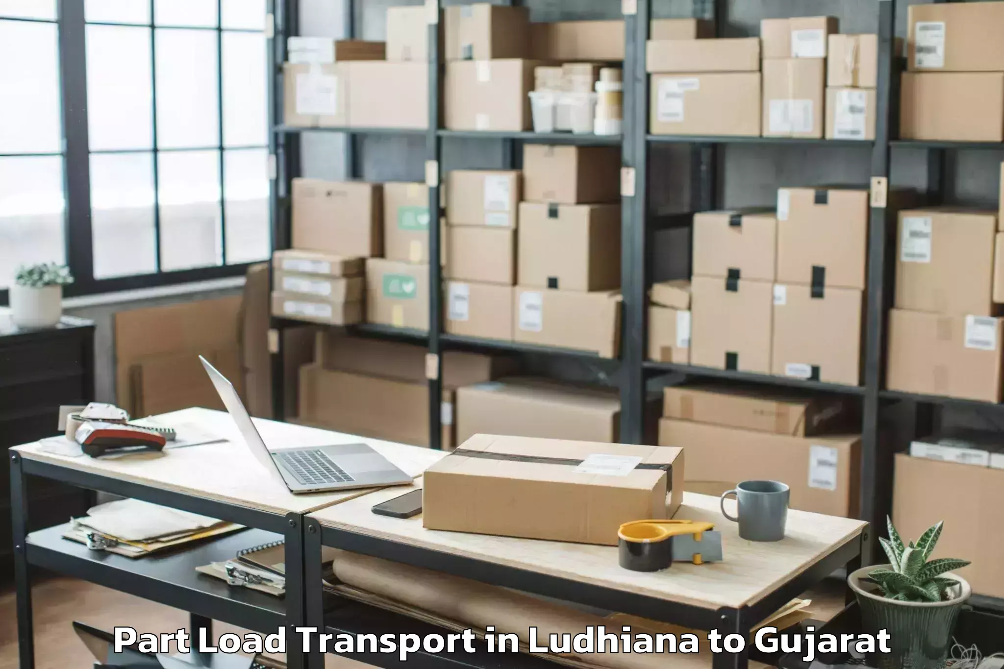 Trusted Ludhiana to Veraval Part Load Transport